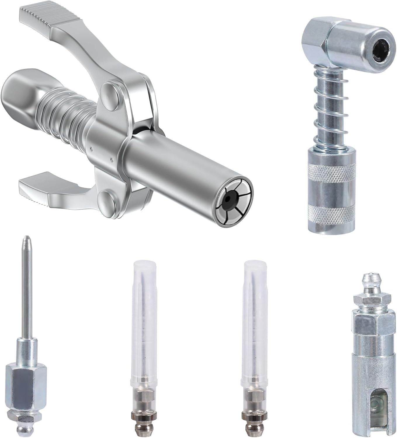 Dysza do ręcznego pistoletu smarowego z igłą, szybkozłącze do pistoletu smarowego 1/8" NPT z igłą wtryskiwacza, 6 szt.