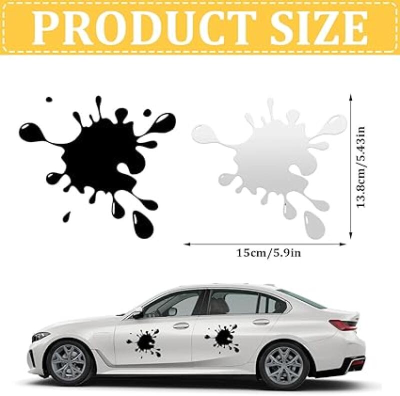 Yuqilin 2 Pezzi Adesivi Personalizzati, Interessante Auto Esterni, Sbirciatina 3D Monster, per Scooter, Auto, Armadio, Camera da Letto, Bagno (Nero