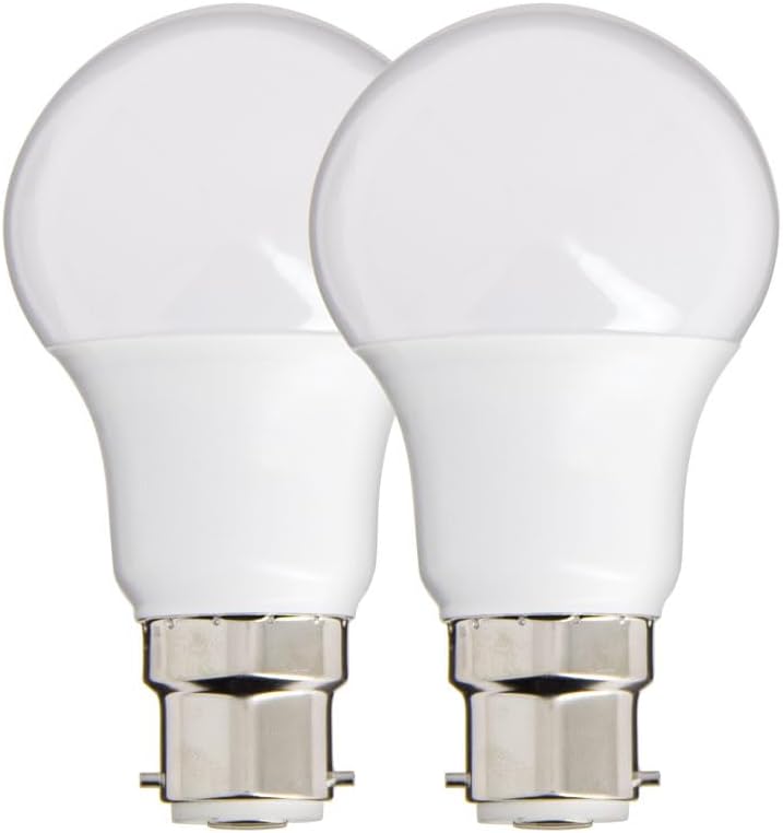 Pachet de 2 becuri LED A60, soclu B22, 10W echivalent a 60W, 806 lm, unghi de fascicul de 180°, lumină albă caldă 2buc