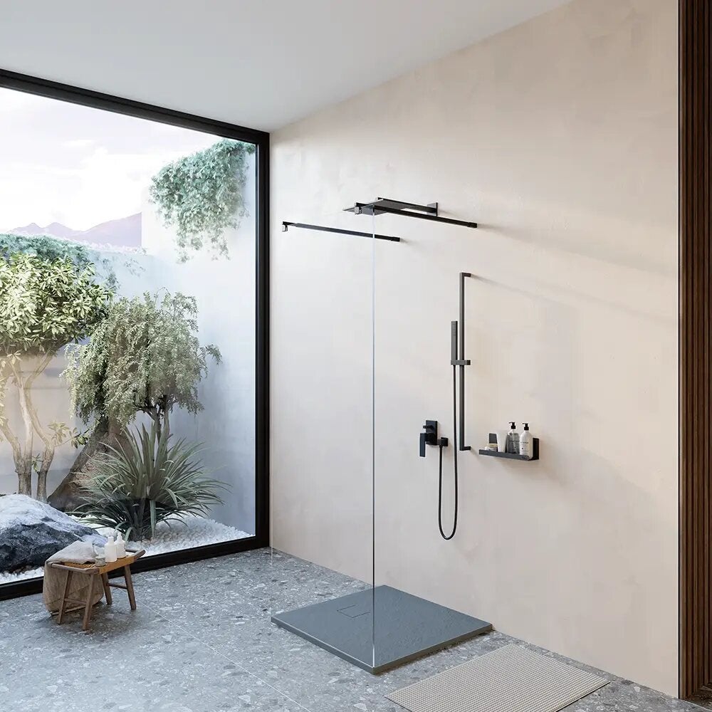 Receveur de douche 80 x 80 cm, couleur gris effet pierre | Samos - 2