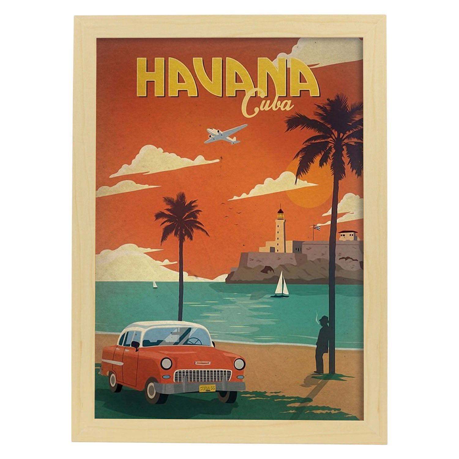 Carte Ancienne De La Havane 1945 - Affiche Déco Murale Vintage Cuba Par Ted's Vintage Art