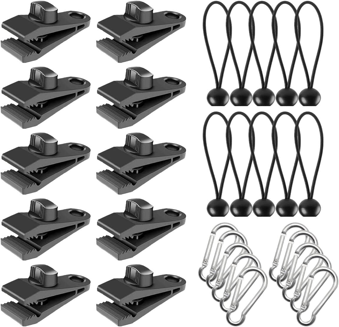 Ganci Per Tende Da Sole - Confezione 20 Pezzi, Plastica Resistente, Per Campeggio E Giardino