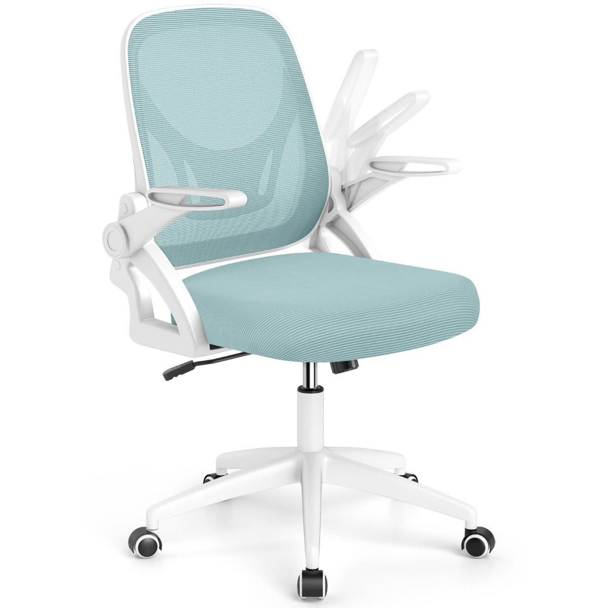 Sedia Da Ufficio Ergonomica In Rete Con Supporto Lombare Regolabile E Braccioli Ribaltabili A 90° - Fino A 120kg - 3