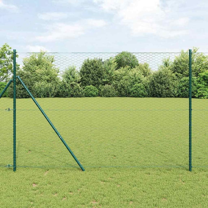 Ogrodzenie heksagonalne Zielony 1.6 x 100 m Stal vidaXL