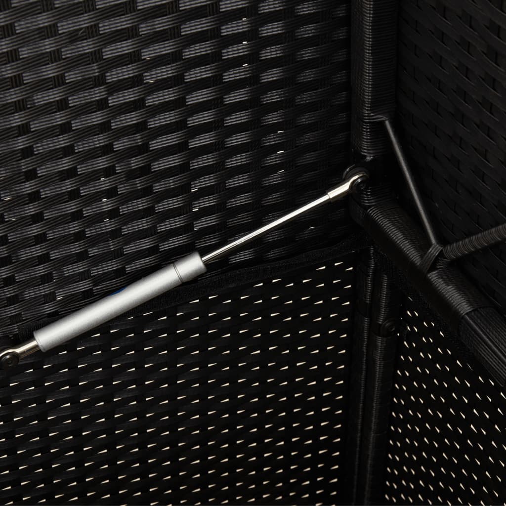 Banc de jardin avec coussins noir résine tressée - 8