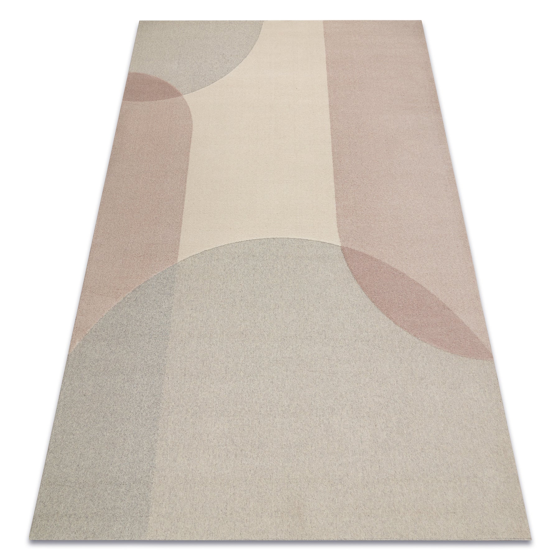 Dywan FLUX 461.7.AE200 wełniany OSTA - Geometryczny, strukturalny, loftowy beż / różowy 80x140 cm