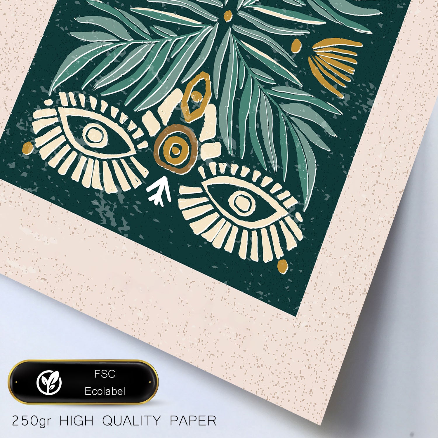 Nacnic Ensemble 6 Impressions D'œil Dans De Style Ethnique Cadre Décoratifs Pour Votre Chambre Maison Impression A4 A3 Avec Des Cadre Blanc - 3