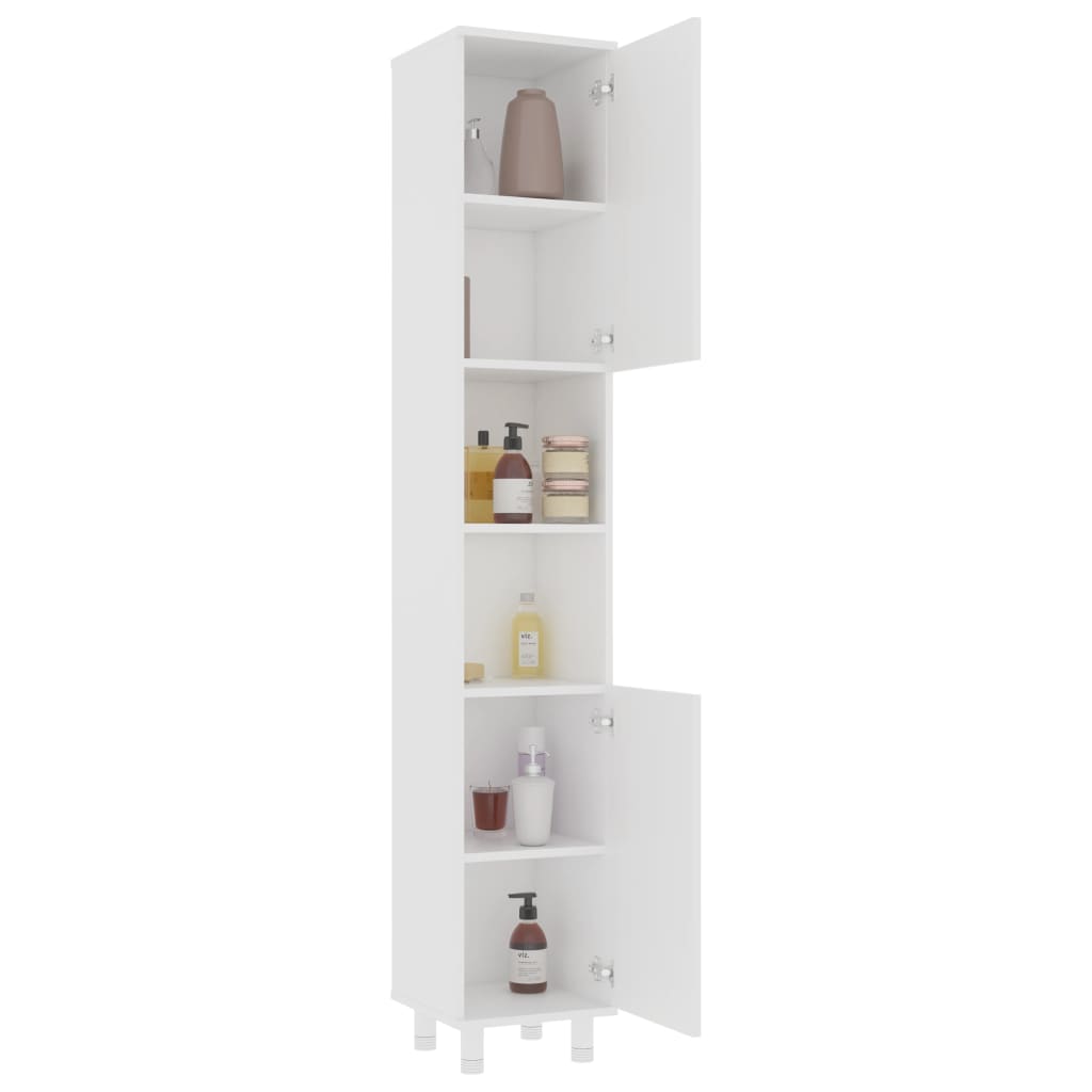 Maison Exclusive - Mobile da Bagno Bianco 30x30x179 cm in Legno Multistrato - 3