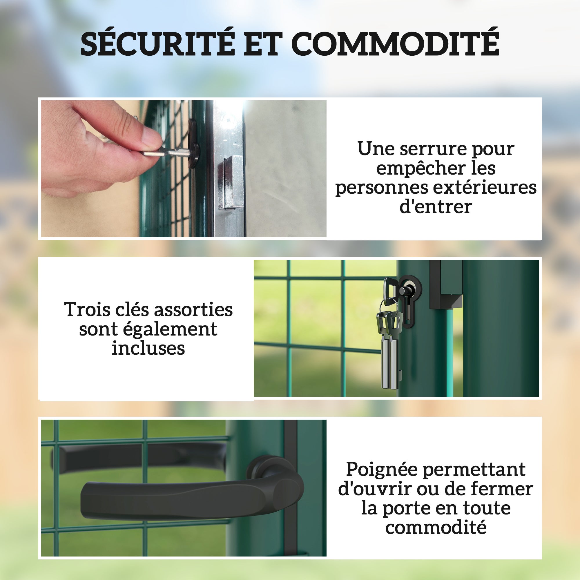 Portillon de jardin Acier Outsunny - 5