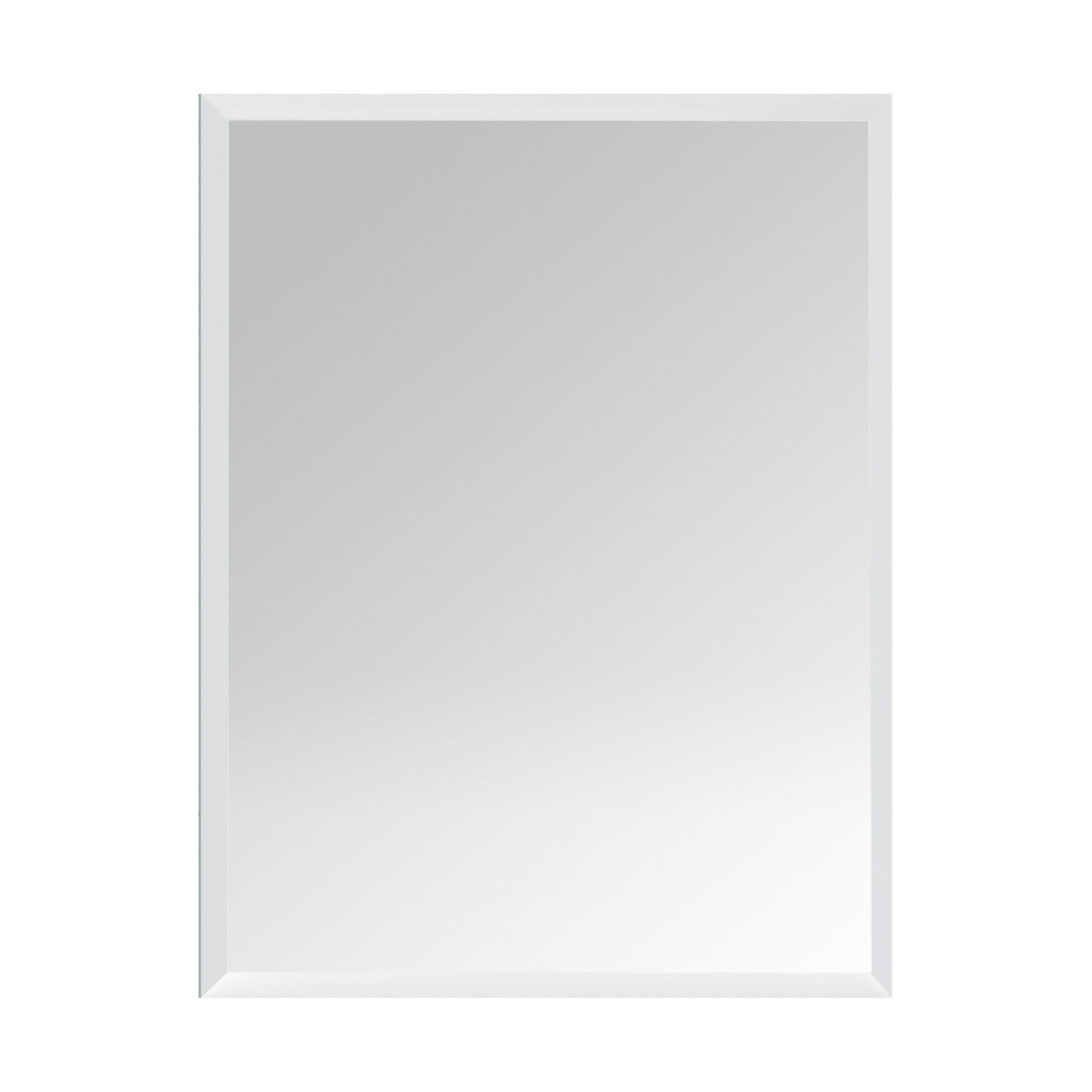 Relaxdays Miroir Sans Cadre 40x60 Cm - Glace Murale Biseautée Portrait/Paysage Pour Salle De Bain