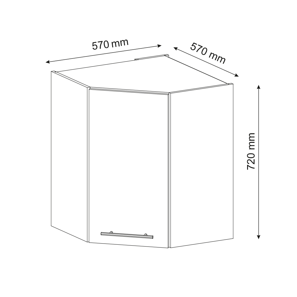 Vicco Elément haut de cuisine Fame-Line, Blanc Haute brillance, 57cm - 3