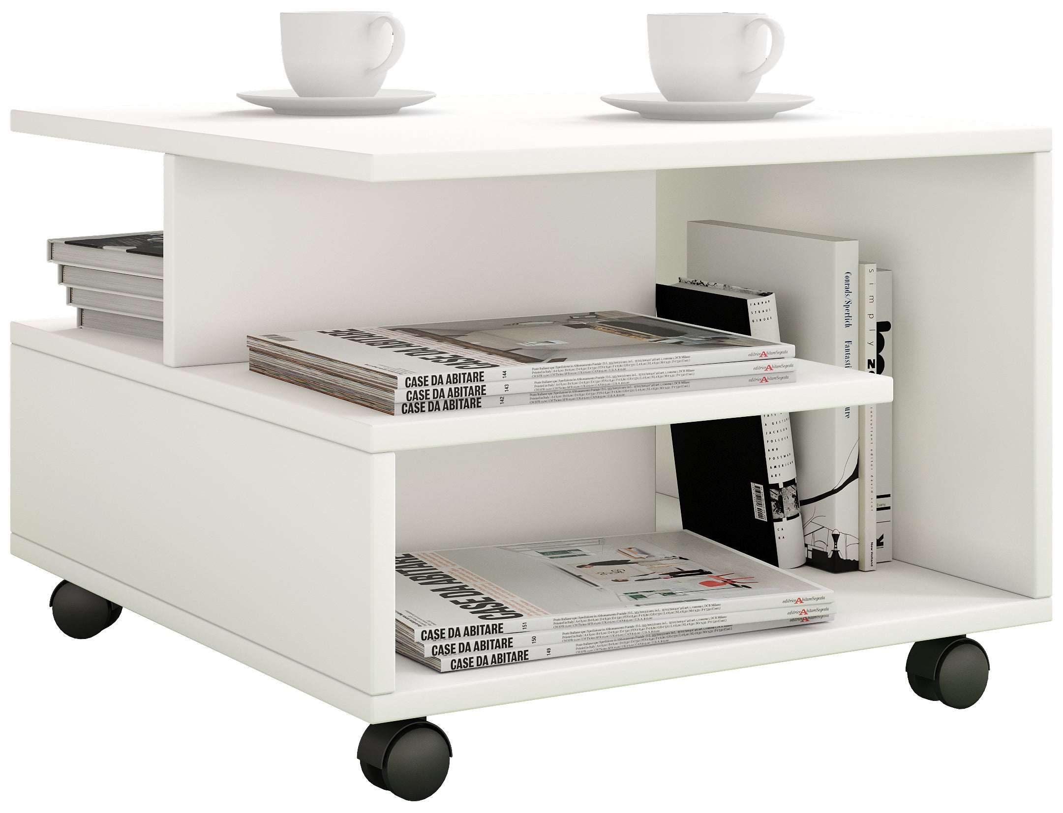 Stół boczny i stolik kawowy Stango Biały Wymiary ok. W. 40 x S. 50 x G. 50 cm