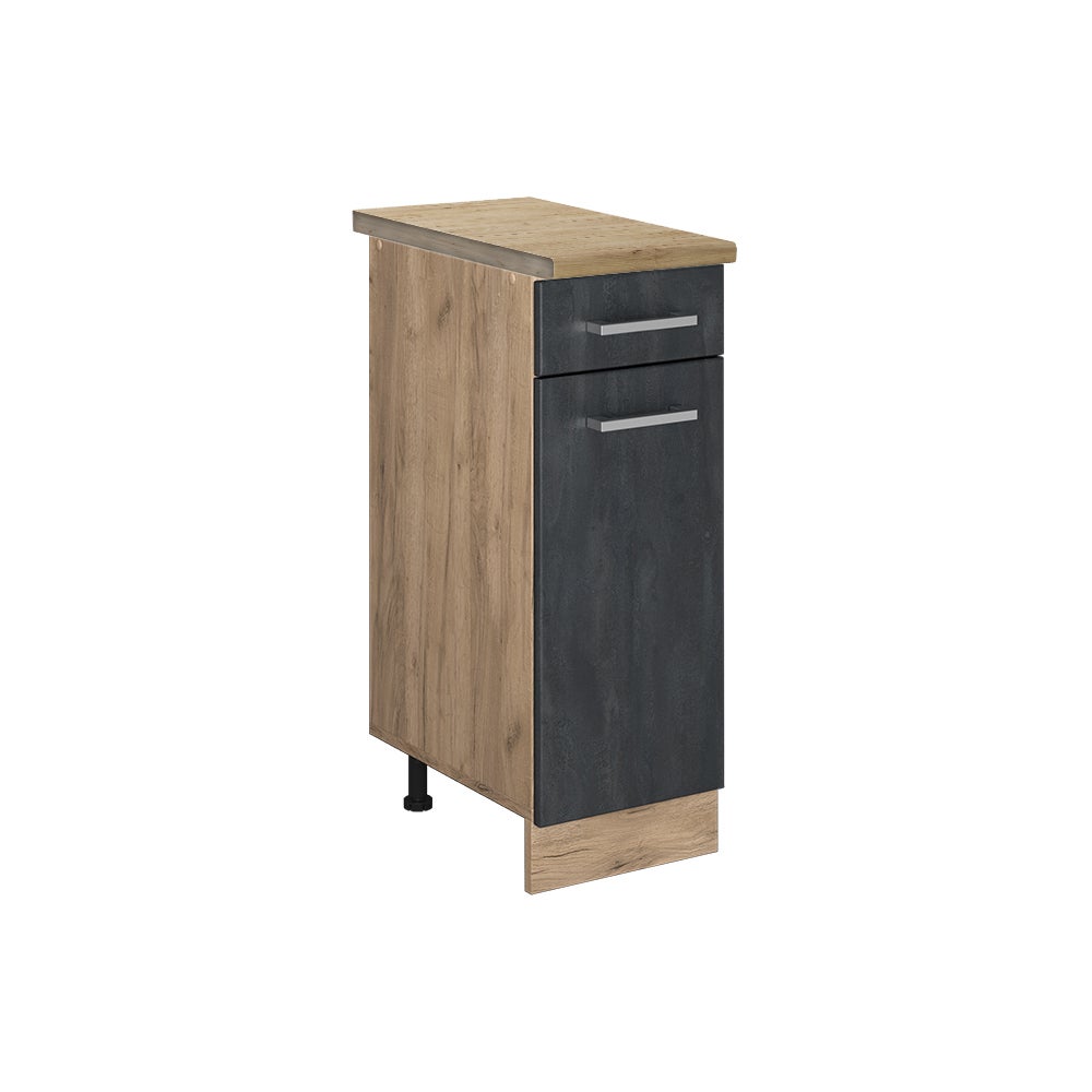 Vicco Szafka dolna do kuchni R-Line, Czarny beton, 30 cm BP Dąb