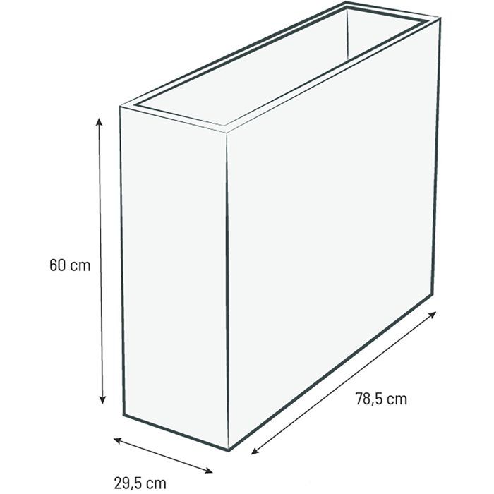 Jardinière muret Volcania 46 L EDA décor pierre beige calcaire 78 5 x 29 5 x 60 cm - 2