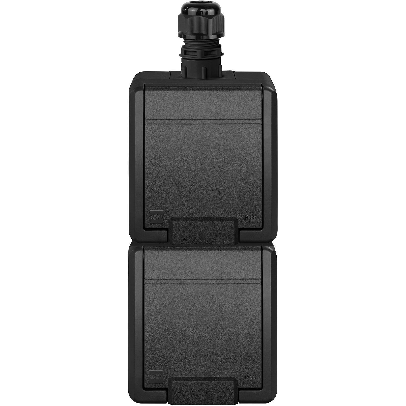 AQUANT 2K Gniazdo Podwójne Natynkowe Pion Hermetyczne IP65 Klapka Antracyt