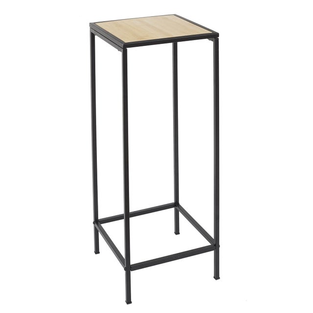 Set De 2 Sellettes Madison Urban Living - Métal Noir Design Moderne 30x30xH54cm & 34x34xH74cm
