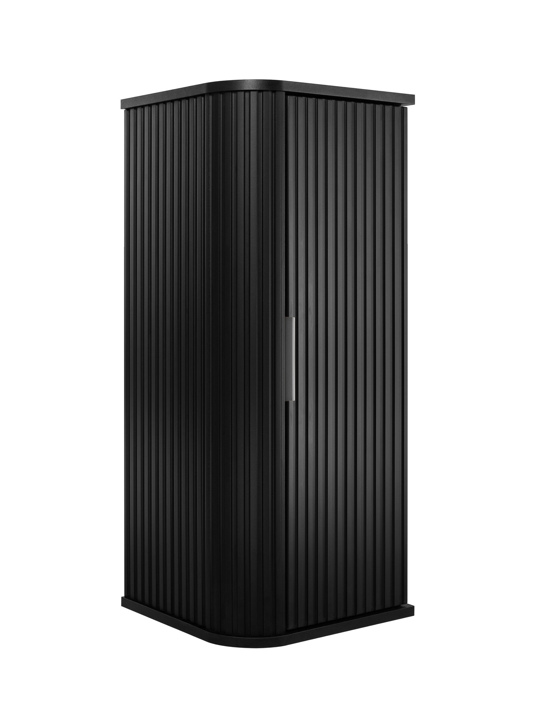 Szafka łazienkowa, czarna, uchwyt srebrny, 79 x 35,5 x 31,5 cm