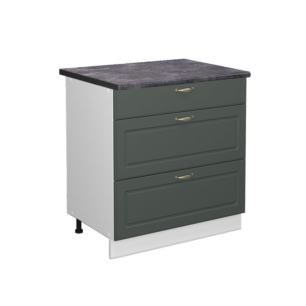 Vicco Szafka dolna do kuchni Fame-Line, Green Gold Country, 80 cm z 3 szufladami, BP Antracyt