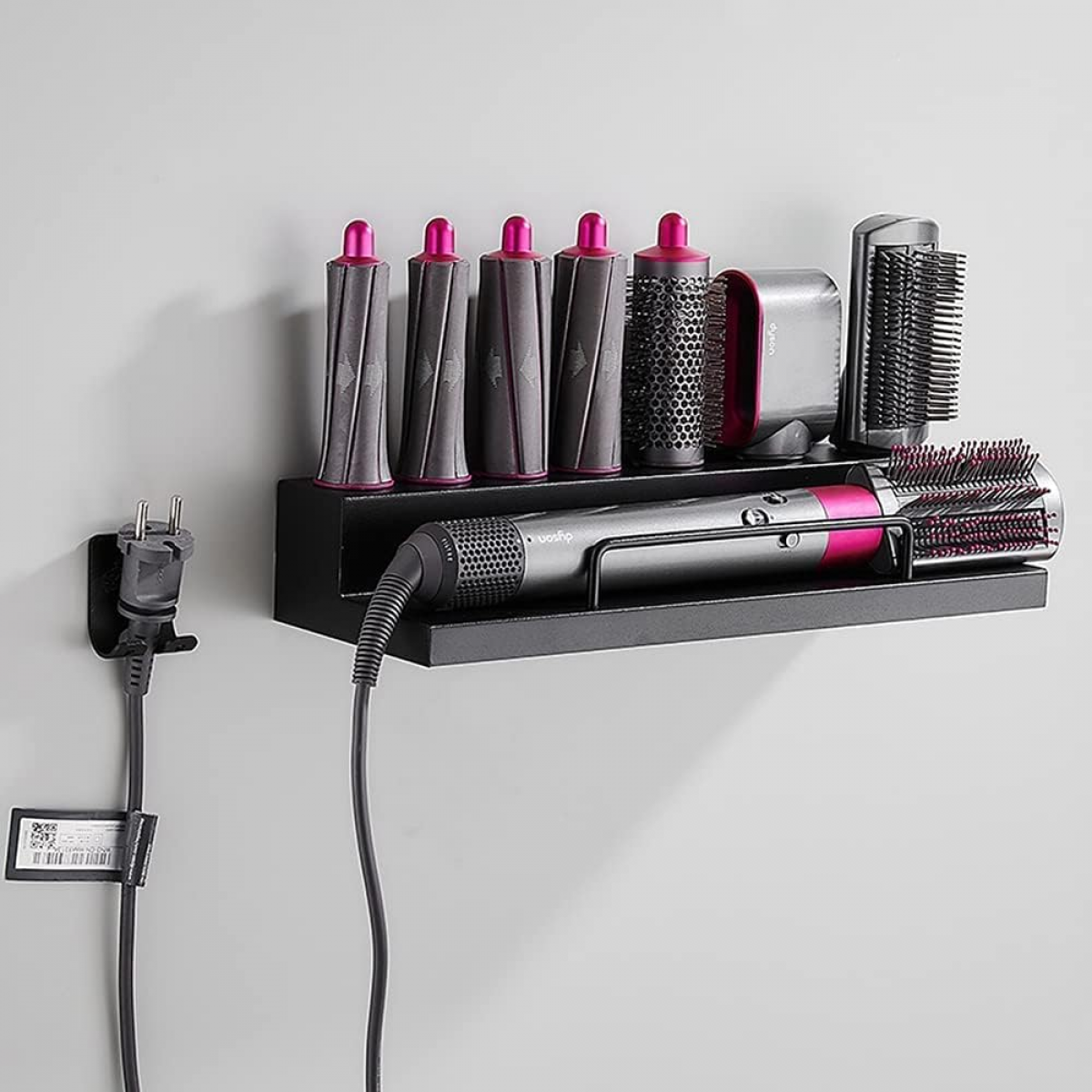Suport de depozitare montat pe perete Dyson Airwrap cu suport adeziv pentru baie acasă