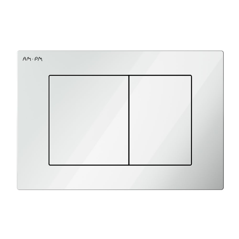 Pack WC suspendu bâti mural et cuvette Plaque Carrée Blanche,&nbsp; Pack WC Bati-support AM.PM Flash - 4