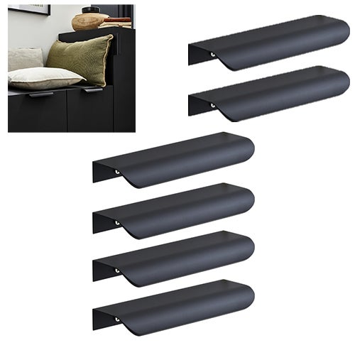 Uchwytów meblowych, aluminium malowane na czarno, rozstaw osi 96 mm