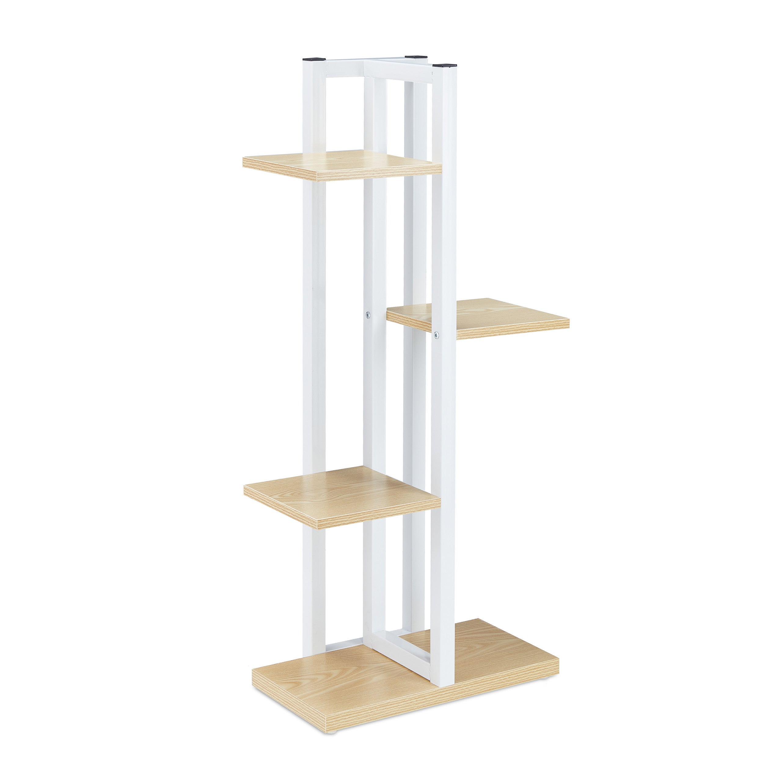 Étagère à plantes, escalier fleurs, 4 niveaux, HLP 93x42,5x22,5 cm, aspect bois, marron clair, Relaxdays - 8