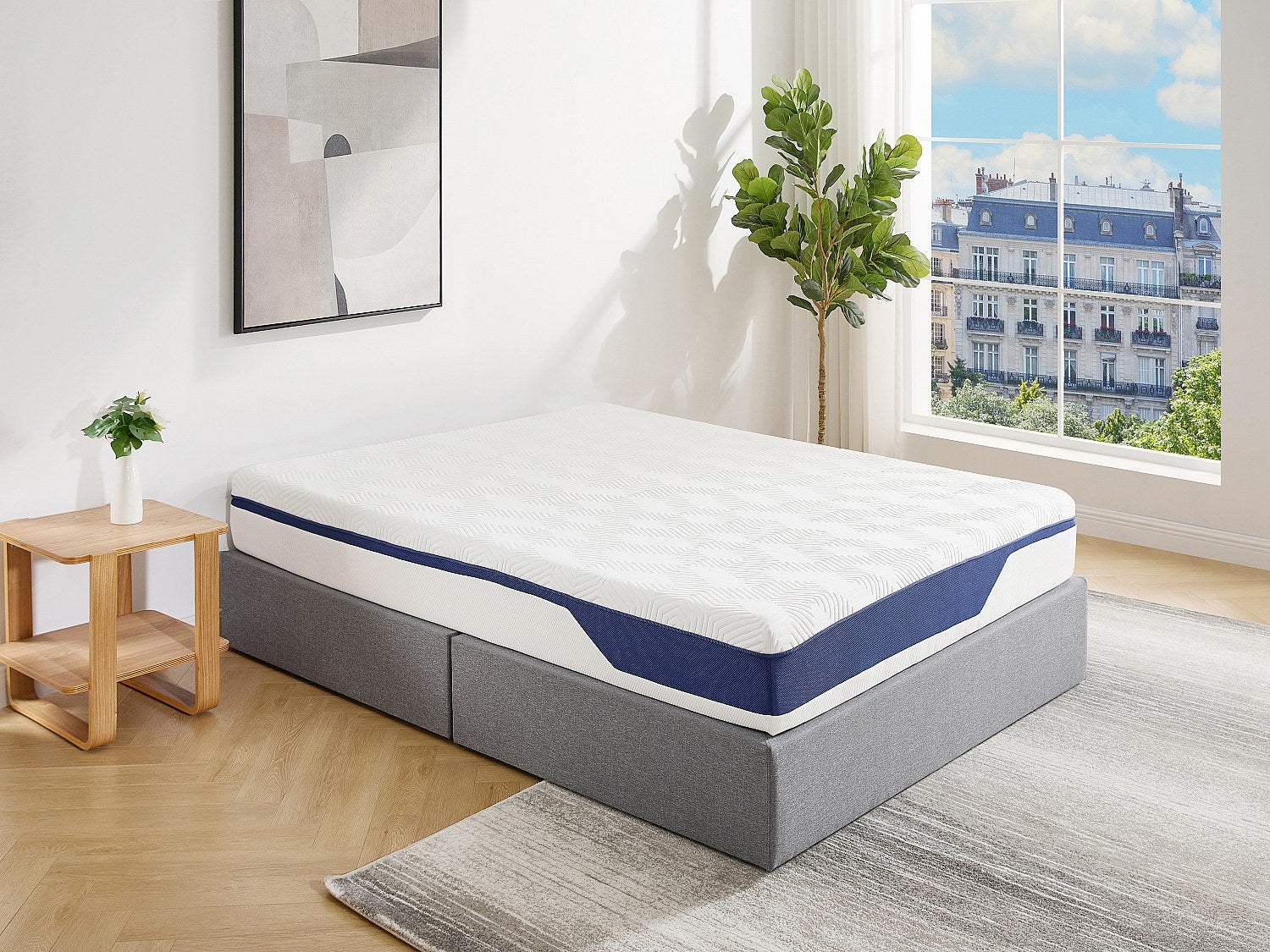 Materac 140 x 190 cm pianka HD 7 stref i zdejmowana warstwa żelowa z pamięcią kształtu gr. 22 cm - FAGANI od YSMÉE