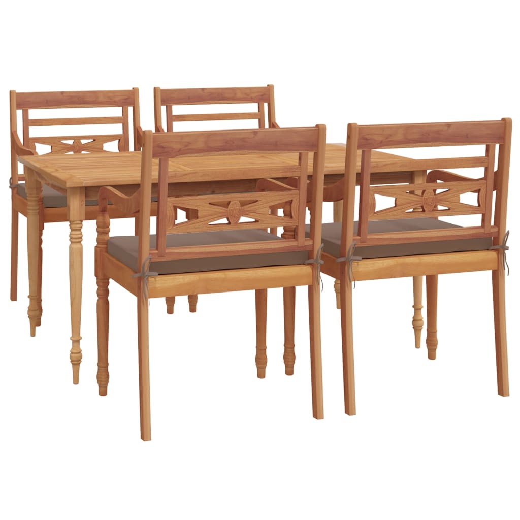 Juego de comedor muebles de jardín muebles de exterior cojines 5 piezas