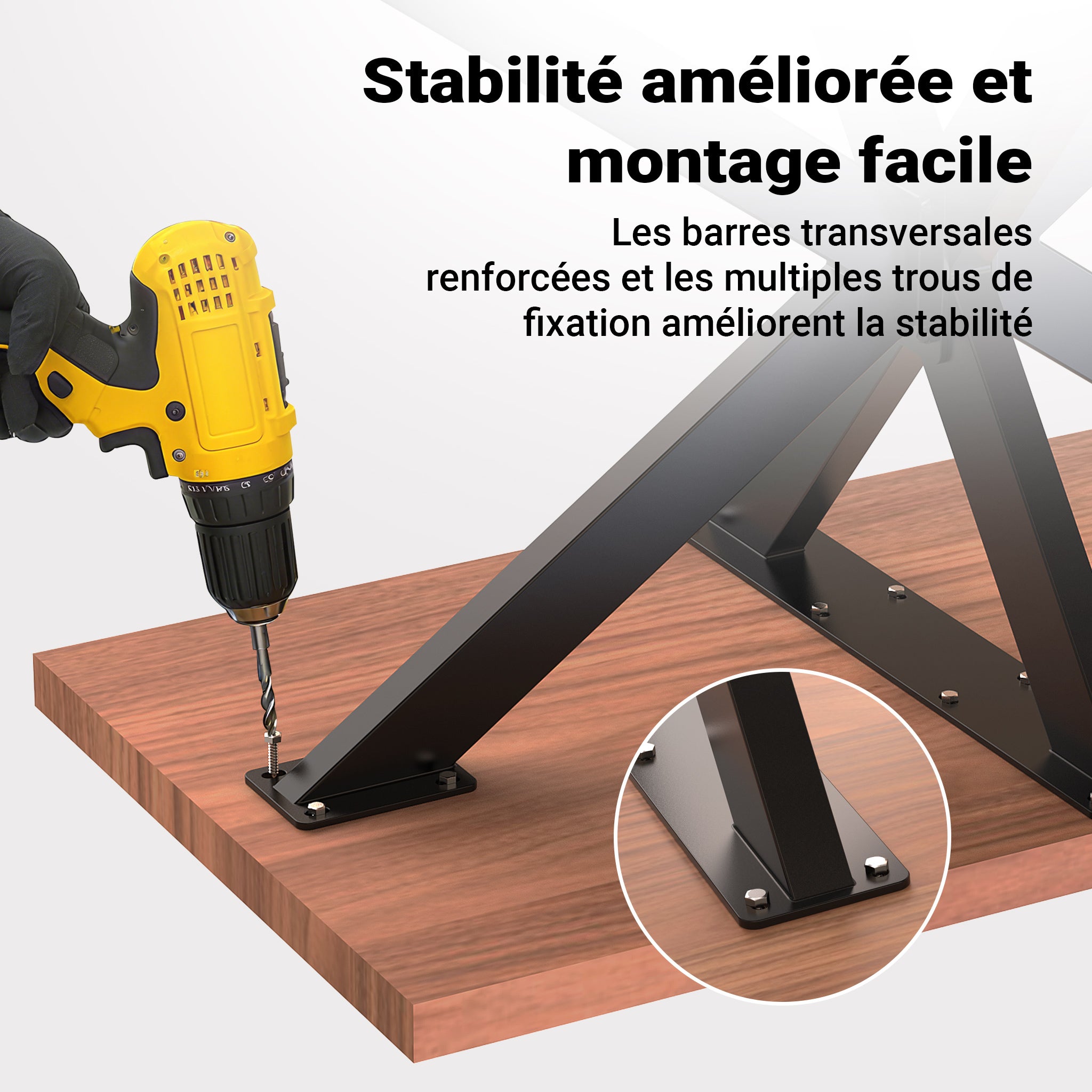 Pied de Table Spider Piètement en Acier 71x78x150cm Forme Araignée en Noir Support Surface Travail Pied de meuble Matériel de fixation… XPOtool - 6