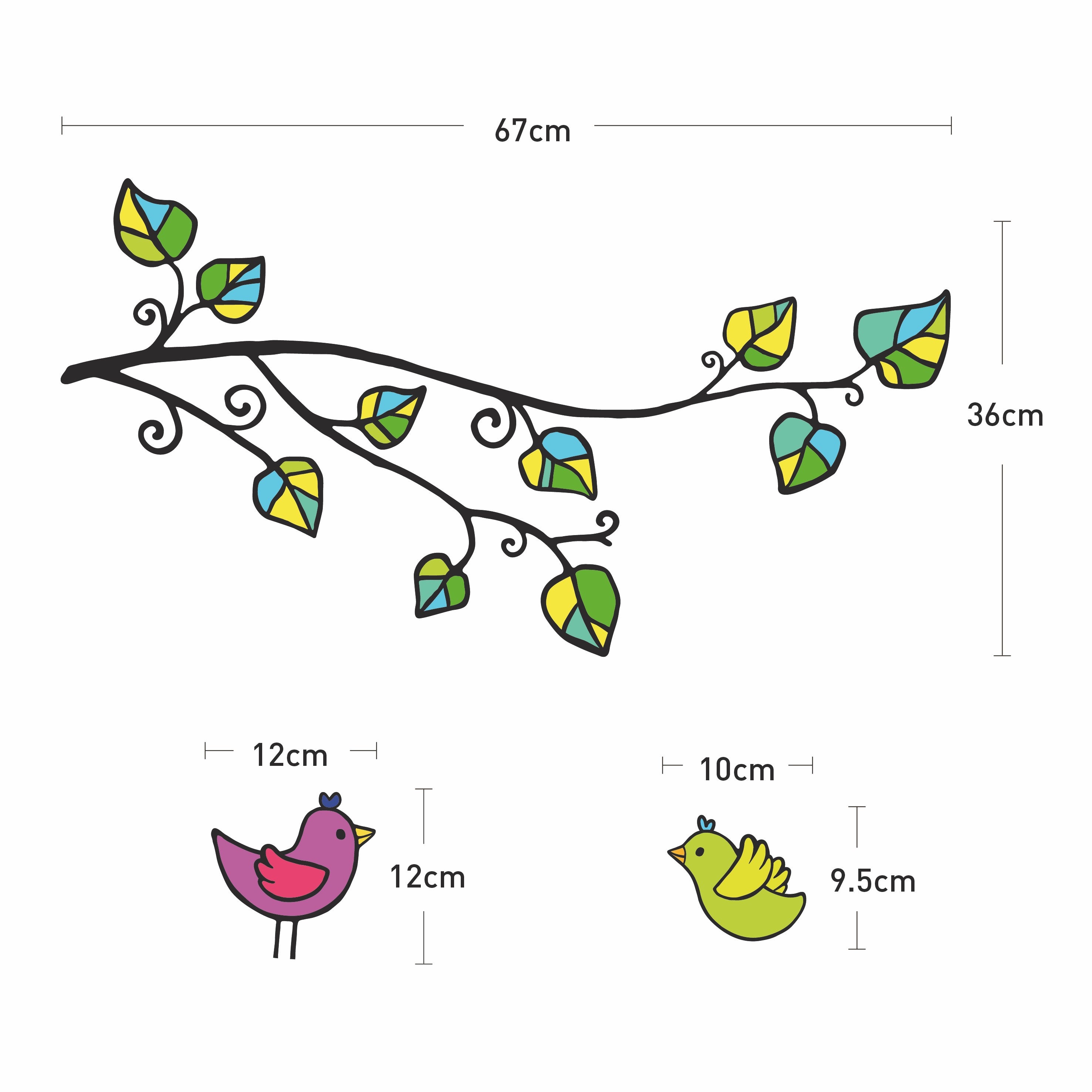 Adesivo albero, uccelli e cuori - Sticker adesivo - adesivi murali - - 4