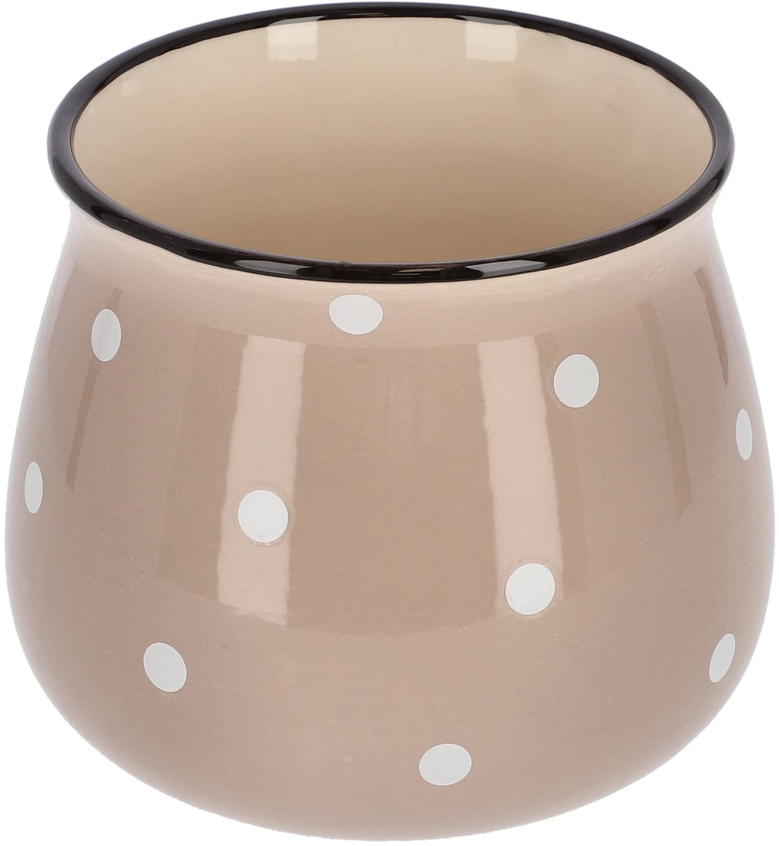 Doniczka osłonka 125mm donica ceramiczna w grochy - KOTARBAU