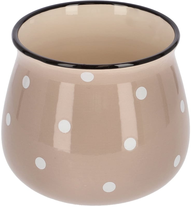 Doniczka osłonka 125mm donica ceramiczna w grochy - KOTARBAU