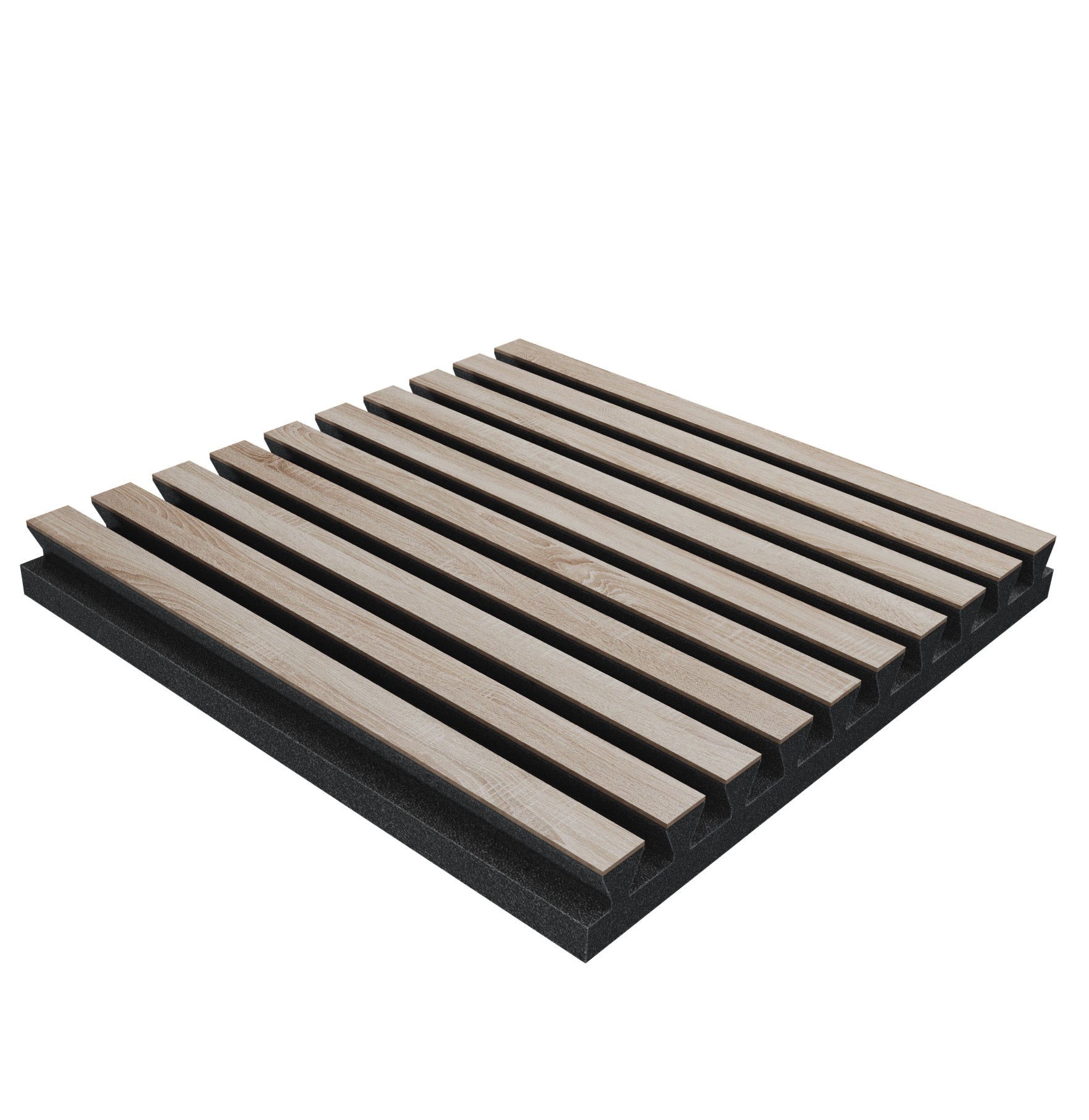 Lot de 2 Panneaux acoustiques insonorisants POLE 50x50x5 cm - 0.5 m² surf.totale - MDF perforé laminé et mousse acoustique - Sonoma - 3
