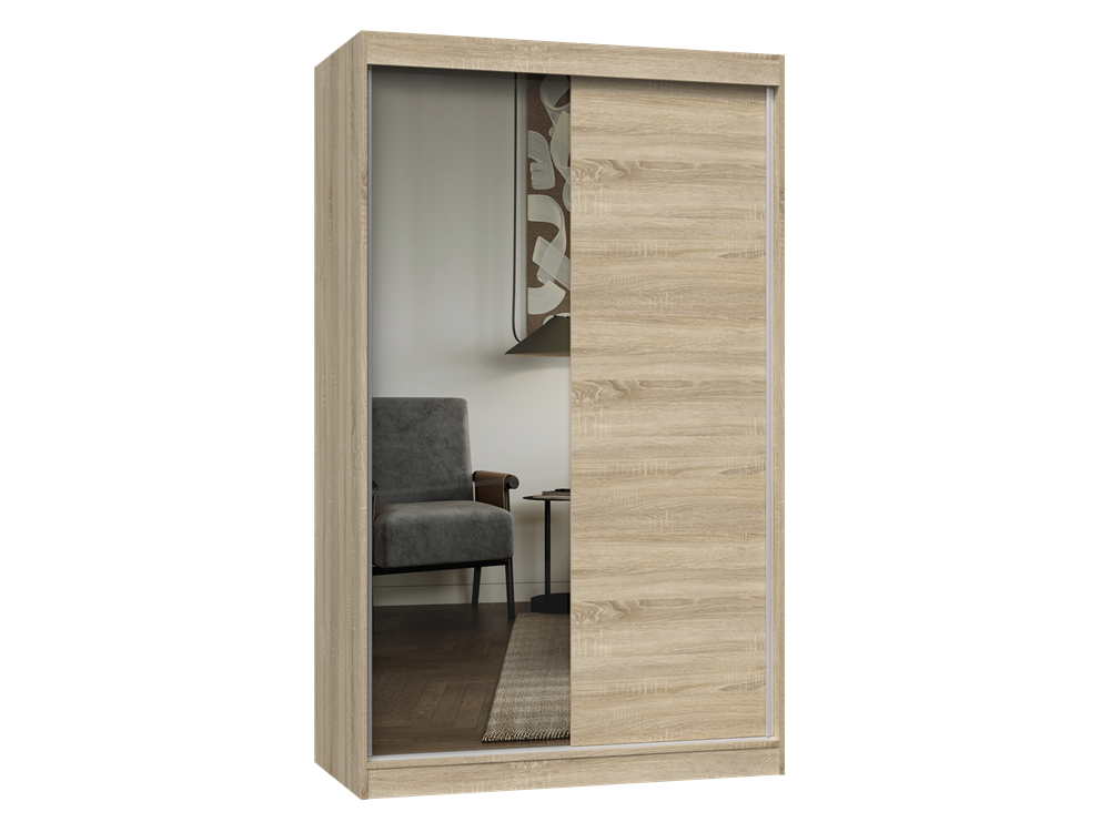 Szafa Przesuwna Topeshop Iga 120 cm 1 Lustro Dąb Sonoma 61x120x200 cm 1 szt.