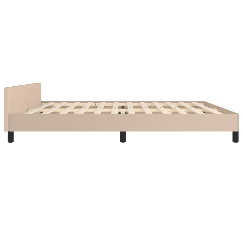 Cadre de lit sans matelas cappuccino 200 x 200 cm en similicuir - 7
