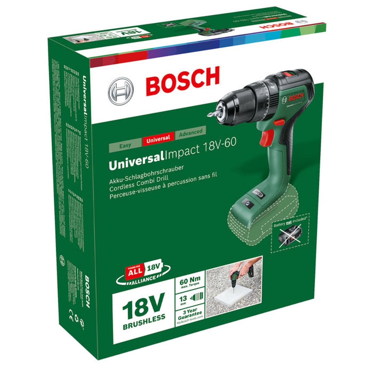 Perceuse-visseuse à percussion sans fil Bosch Home and Garden UniversalImpact 18V-60 06039D7100 18 V 2 Ah Li-Ion sans - 7