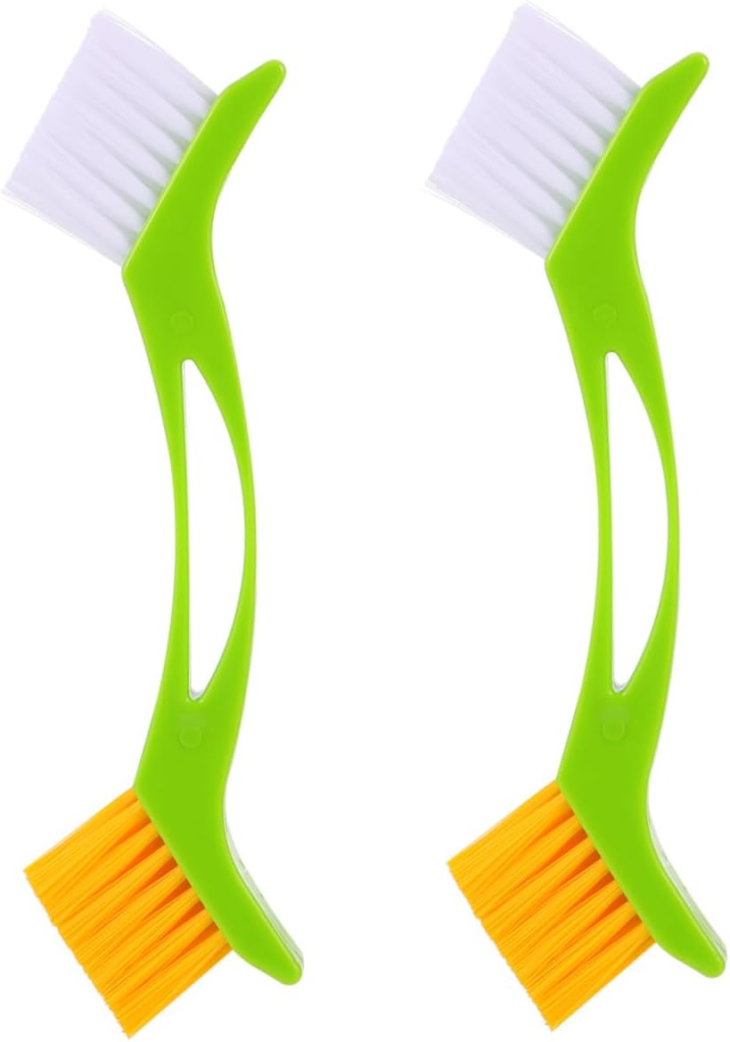 Zestaw 2 wytrzymałych plastikowych szczotek czyszczących z mocnym włosiem, kompaktowy rozmiar, do kuchni i łazienki, do fug i narożników