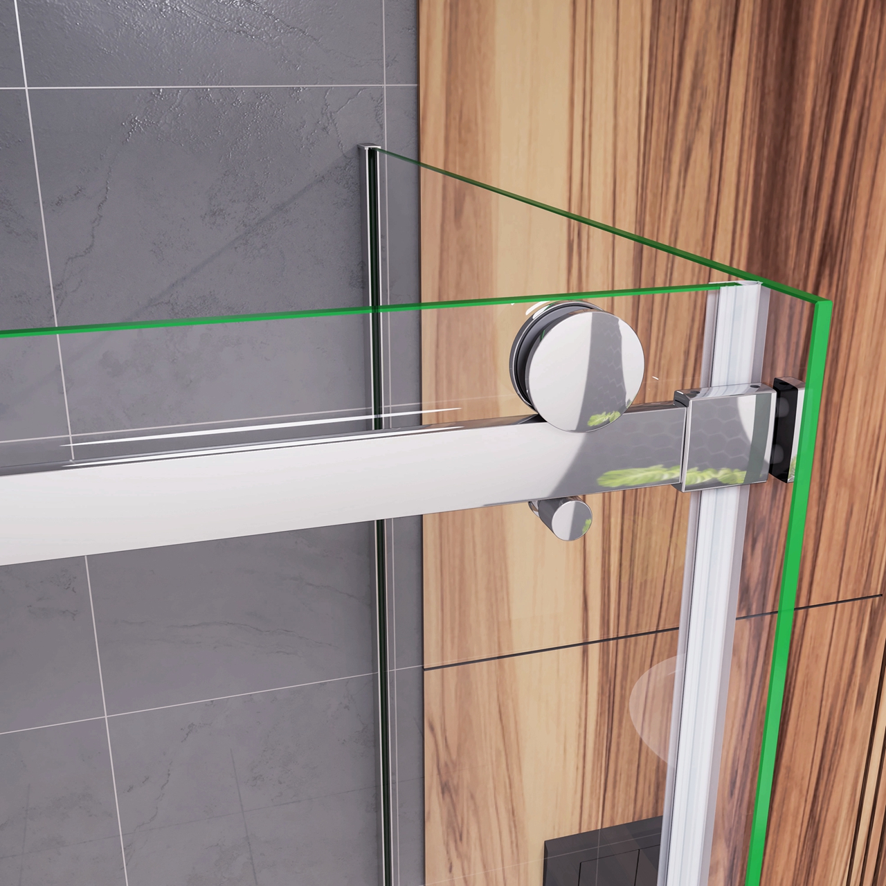 Box Doccia Angolare Porta Scorrevole con Parete Laterale 140x100x195 cm Vetro Temperato Trasparente 8 mm Easyclean Anticalcare Telaio Cromo Lucido - 3