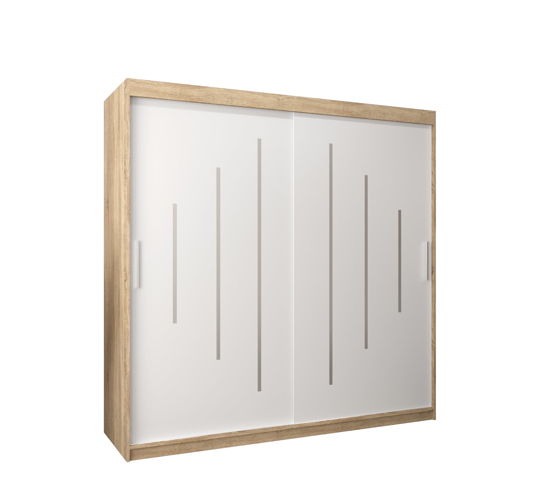 Szafa przesuwna garderoba York 200 x 62 x 200 cm Sonoma + Biały - Abiks Meble