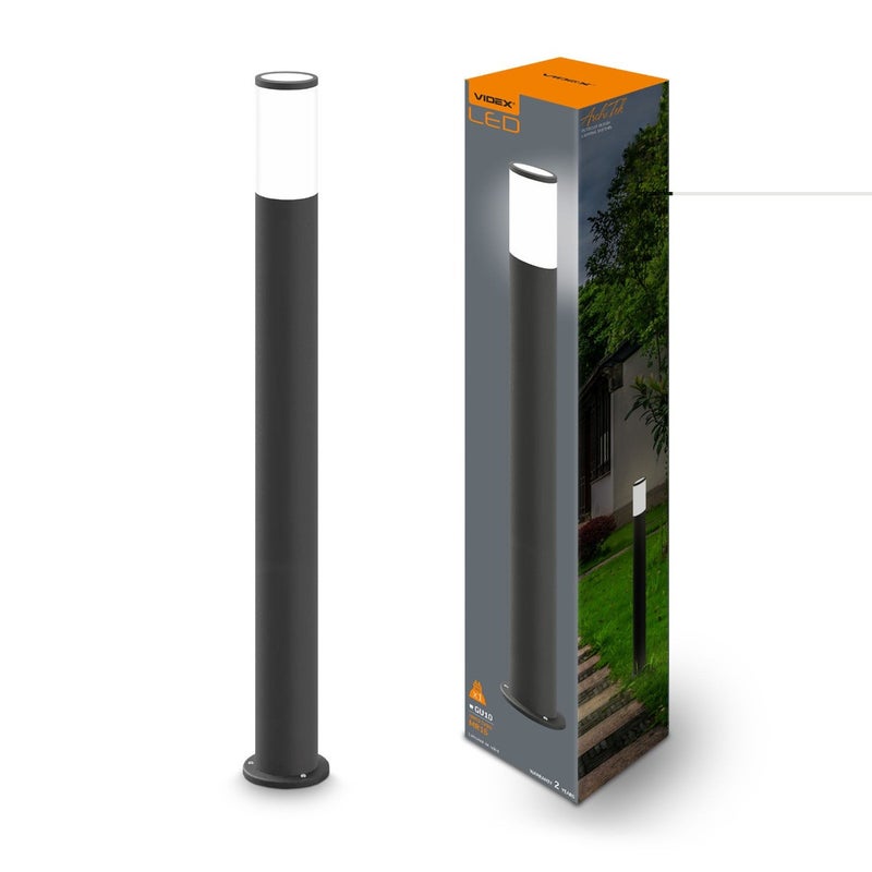 Lampa ogrodowa stojąca Ar090 czarno-biała 1xGU10x30W IP54 wym: 60 x 6 x 8 cm aluminium Videx