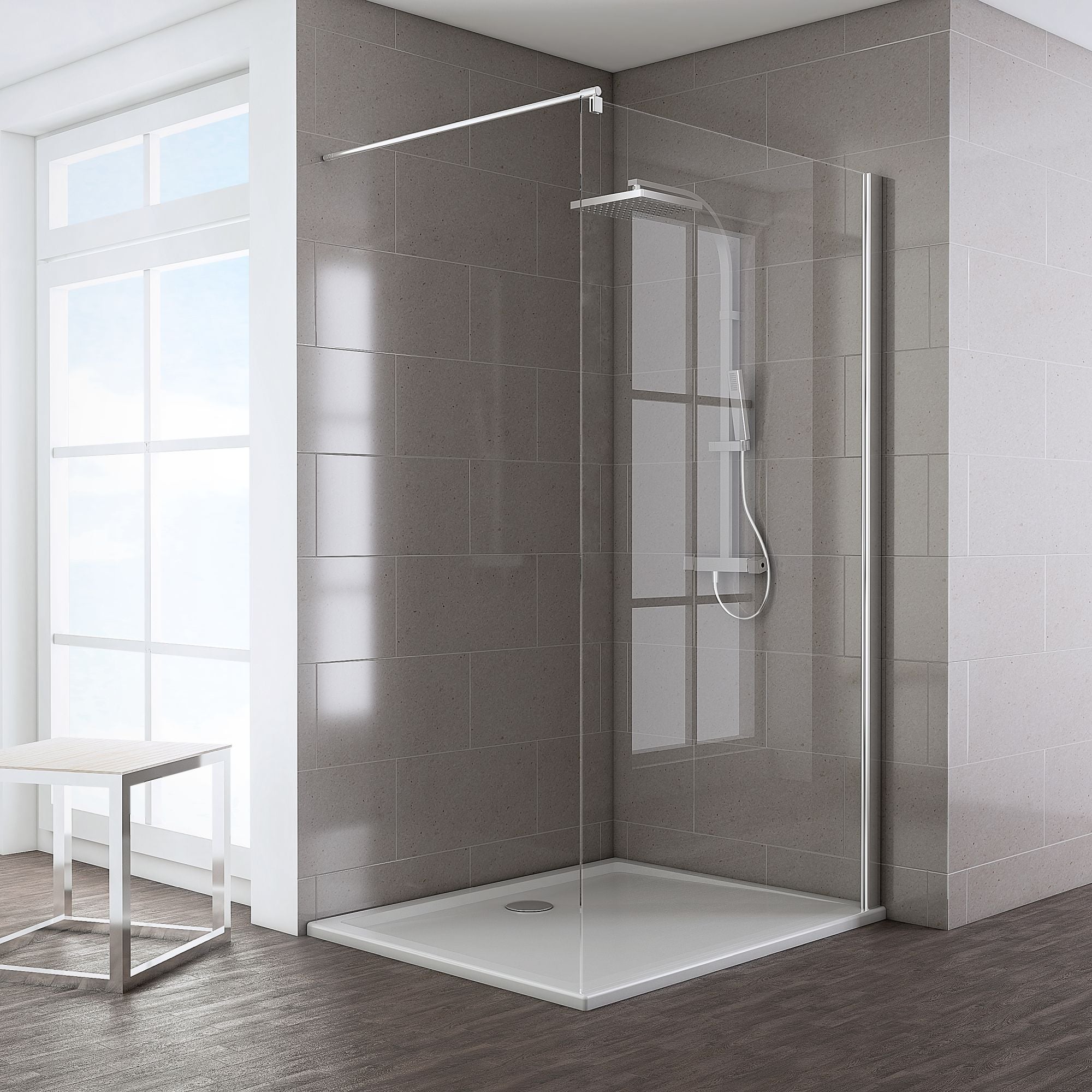 Schulte paroi de douche à l'italienne, 80x200 cm, paroi de douche fixe — free download