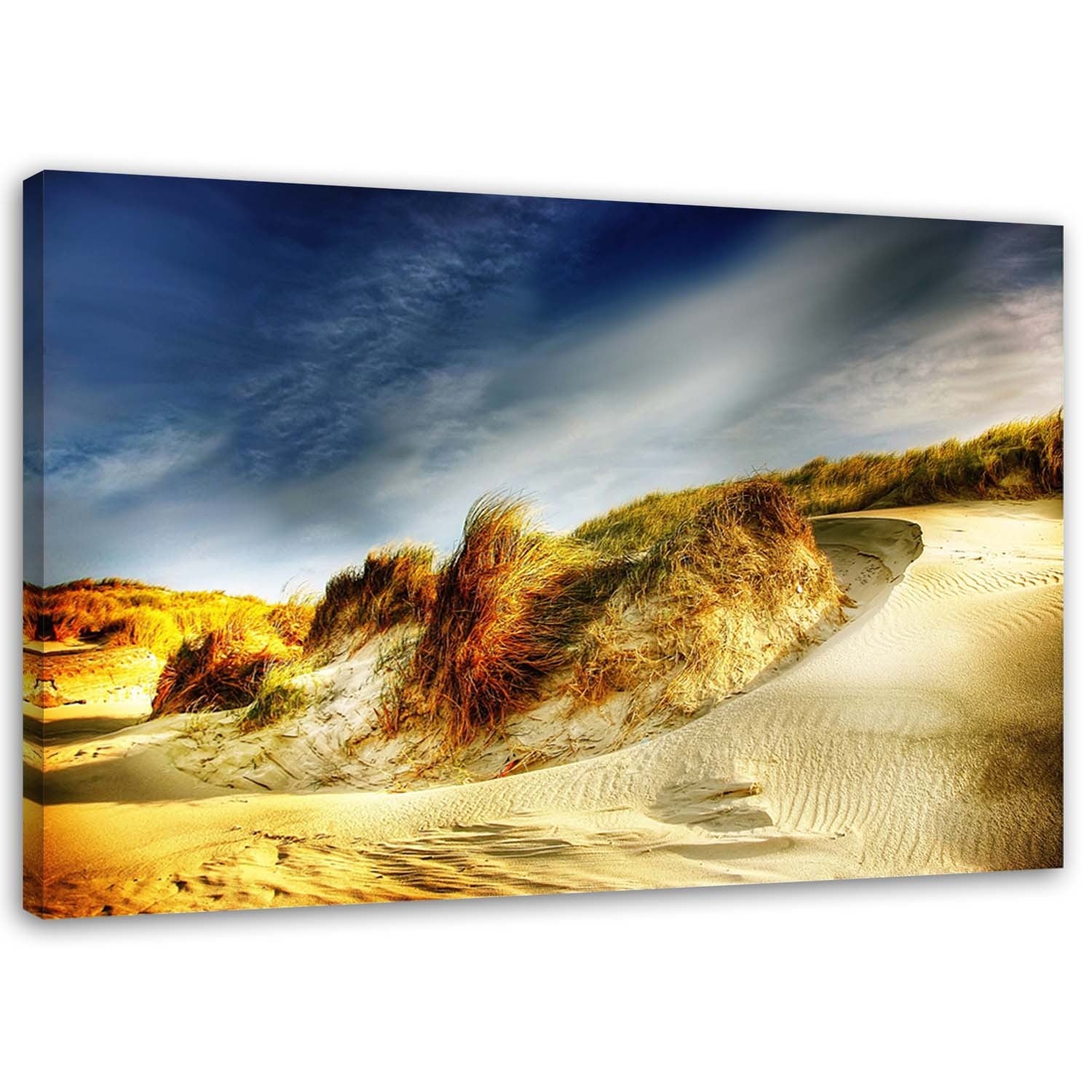 Obraz na płótnie, Wydmy plaża niebo chmury 100x70