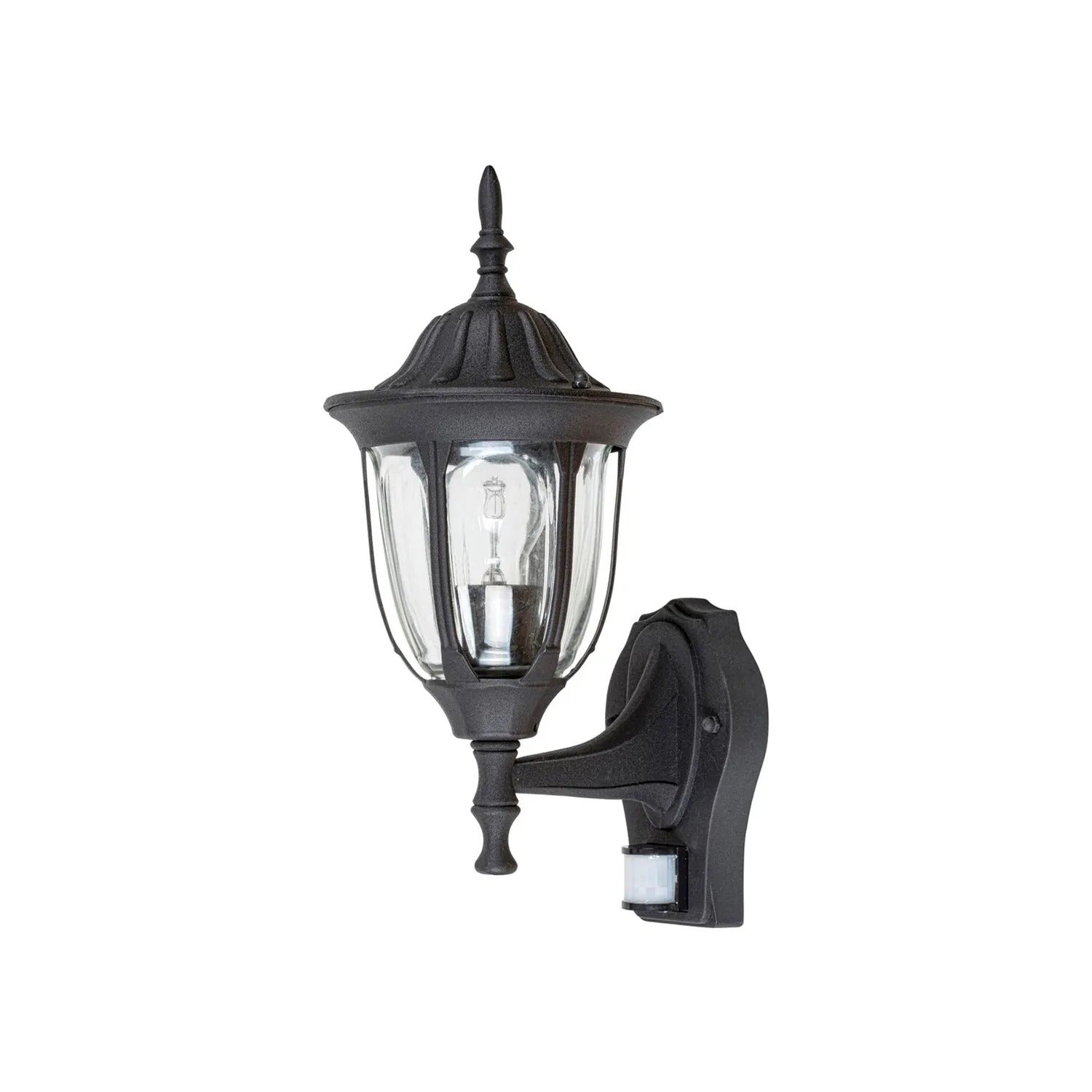 Kinkiet zewnętrzny z czujnikiem Milano czarny mat 1xE27x60W wym:41x16,5x22cm IP43 Rabalux