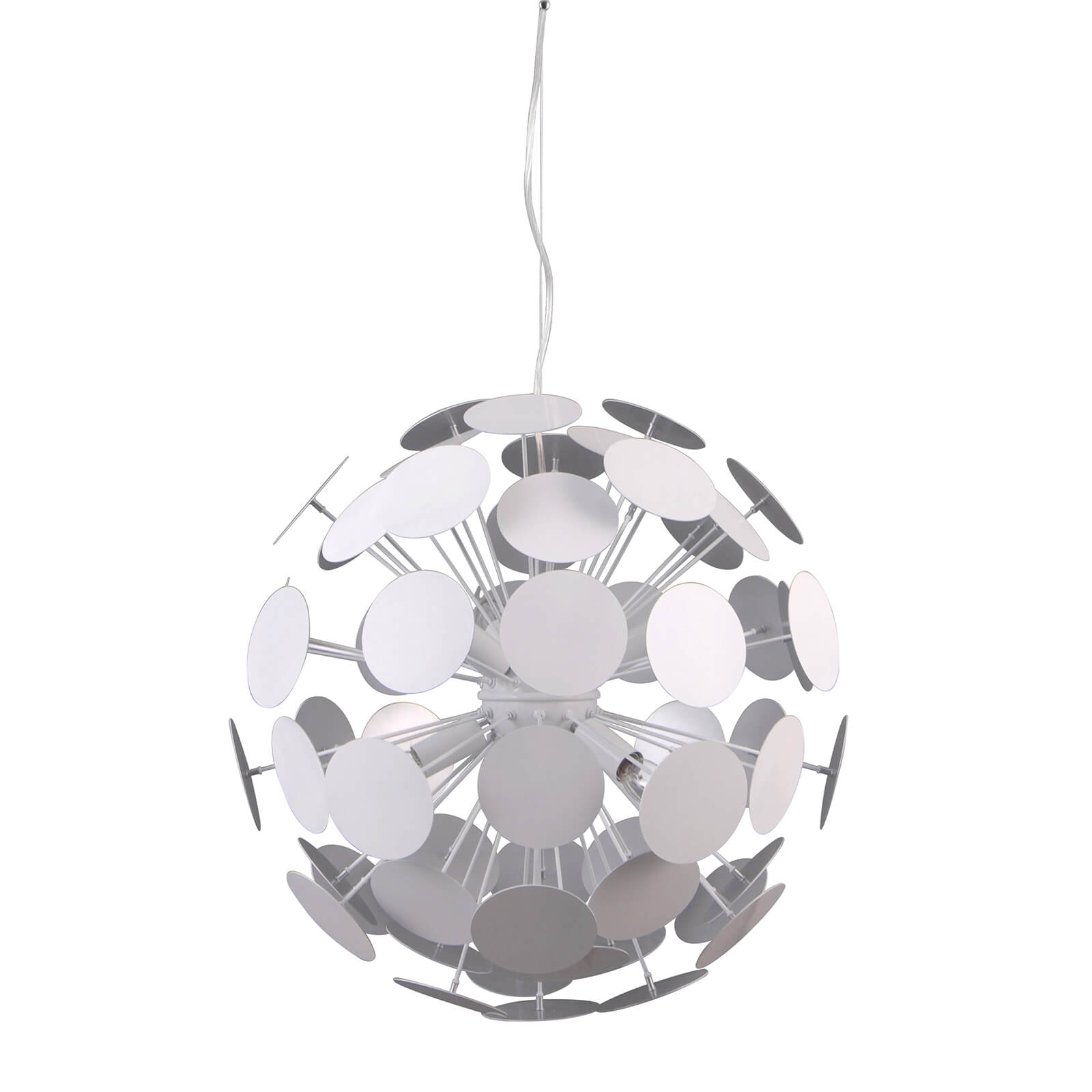 Suspension moderne Mailone Blanc, argent sablé - 3