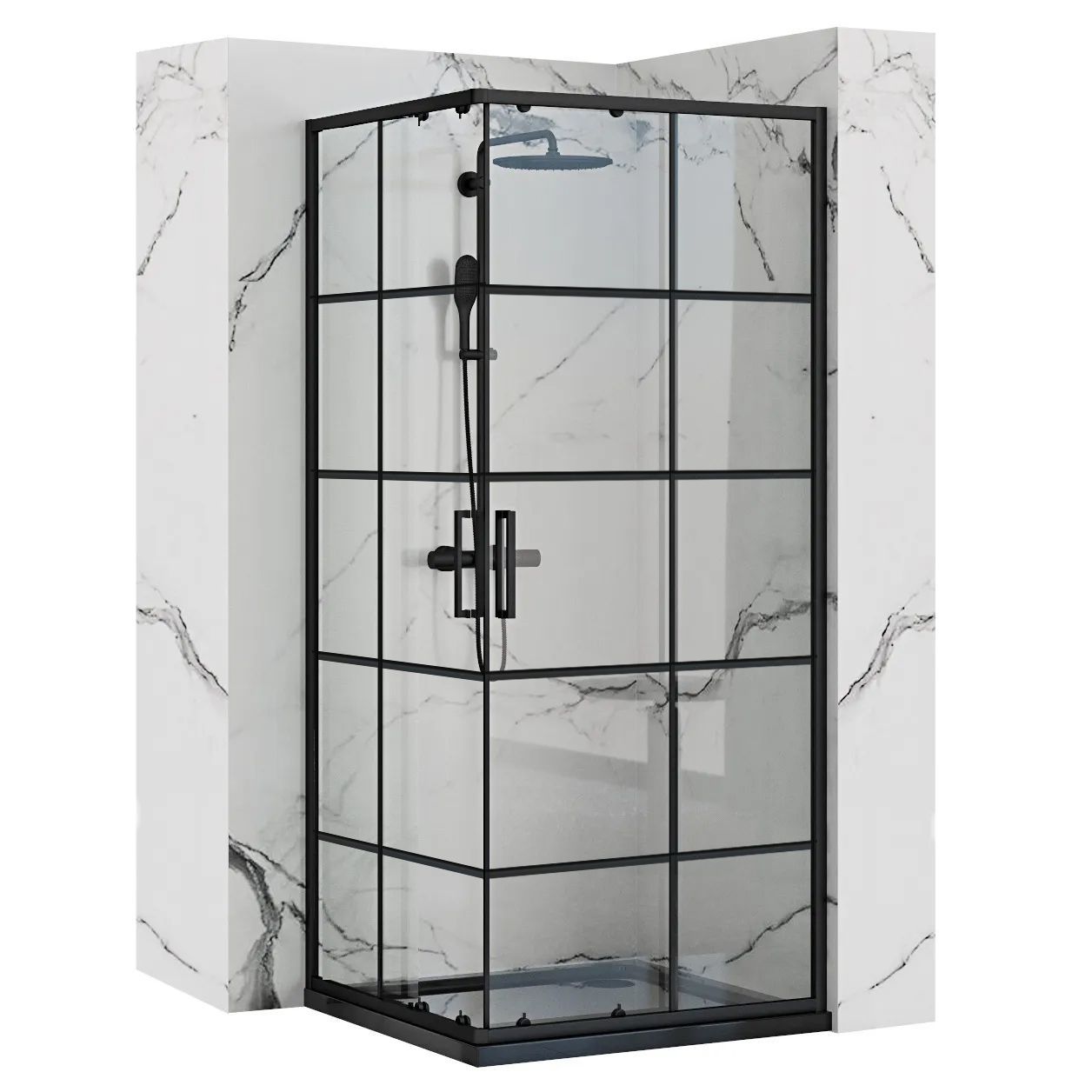 CABINE DE DOUCHE REA Concept Black 80x80 Leroy Merlin