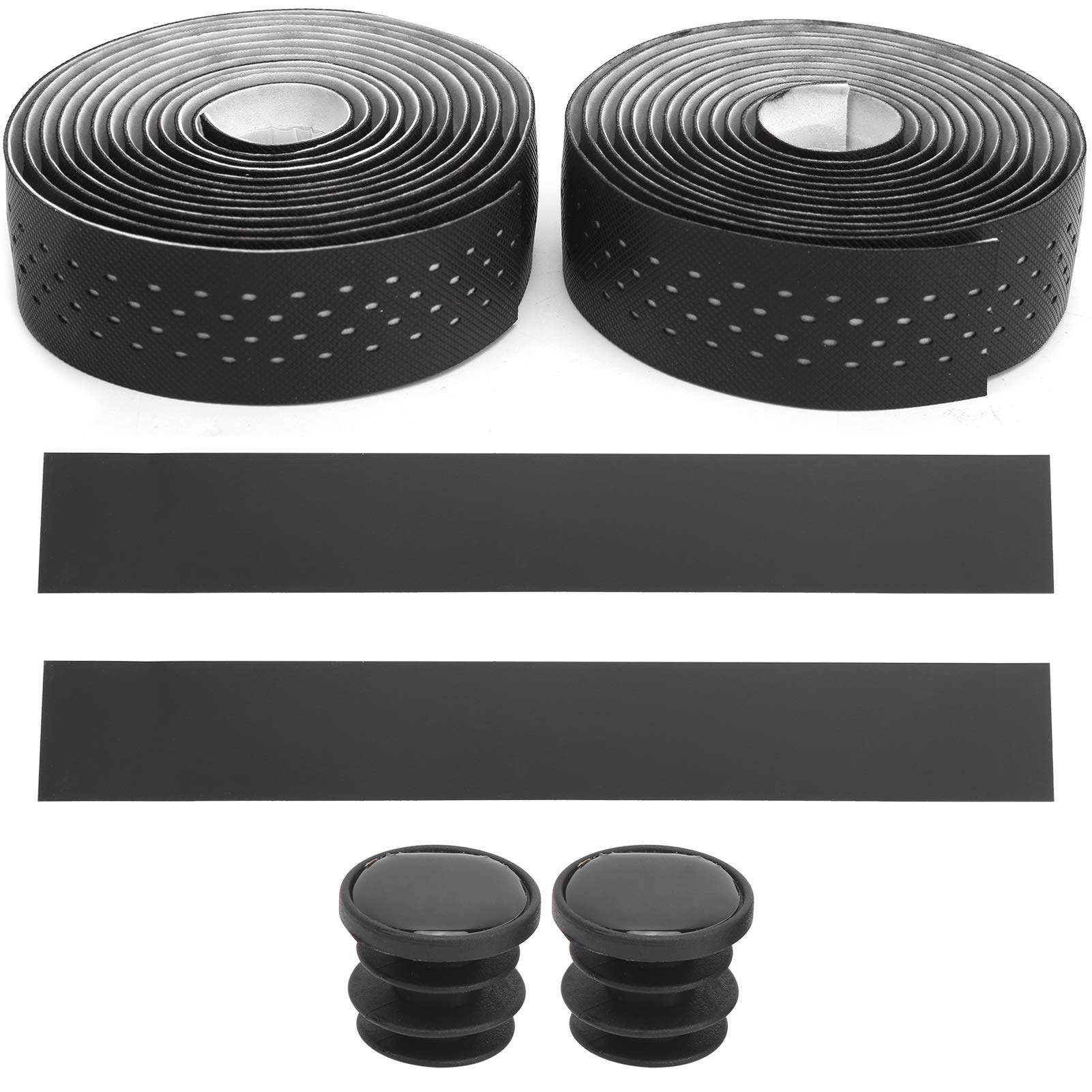 1 paire de rubans de guidon de vélo de route avec texture antidérapante, accessoire de cyclisme (noir et blanc) - 7