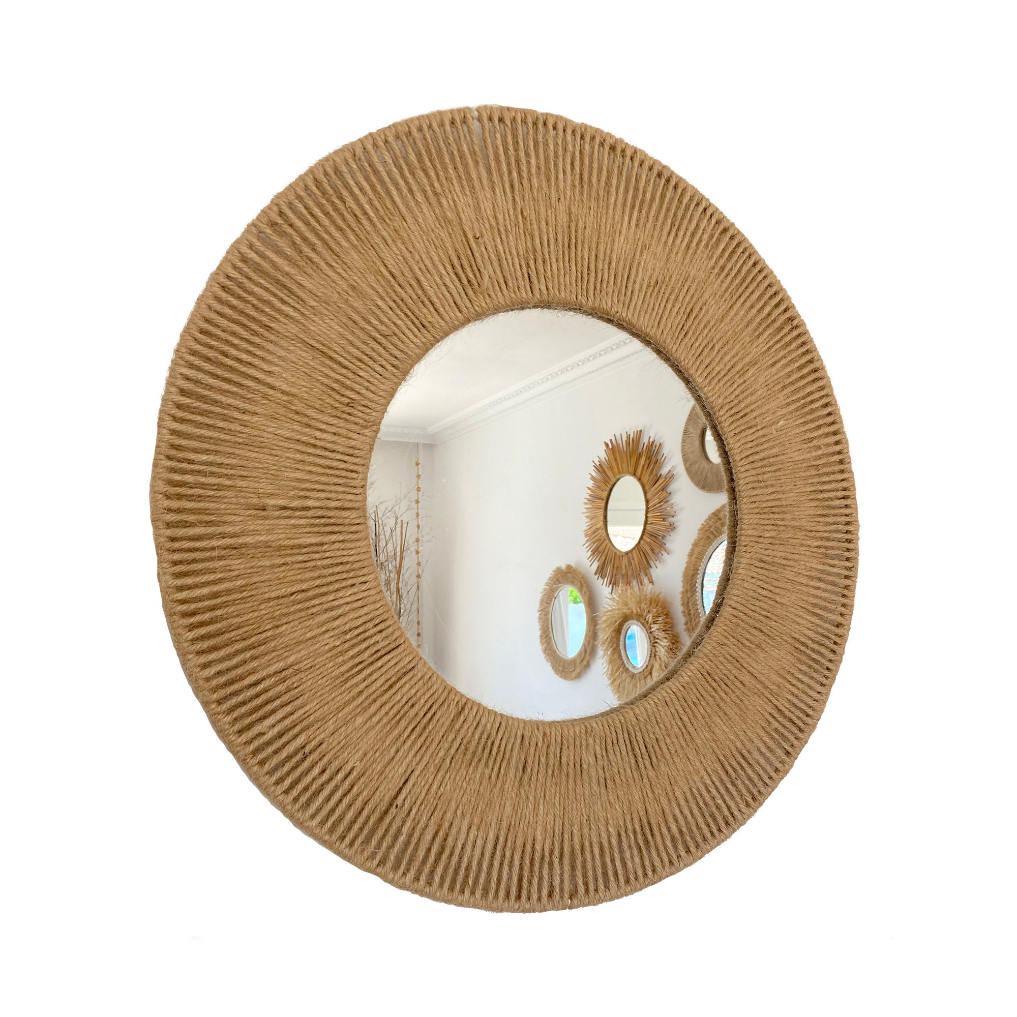 Lustro dekoracyjne z sznurkiem jutowym - MIRROR DONUT całkowity 50 cm - 2