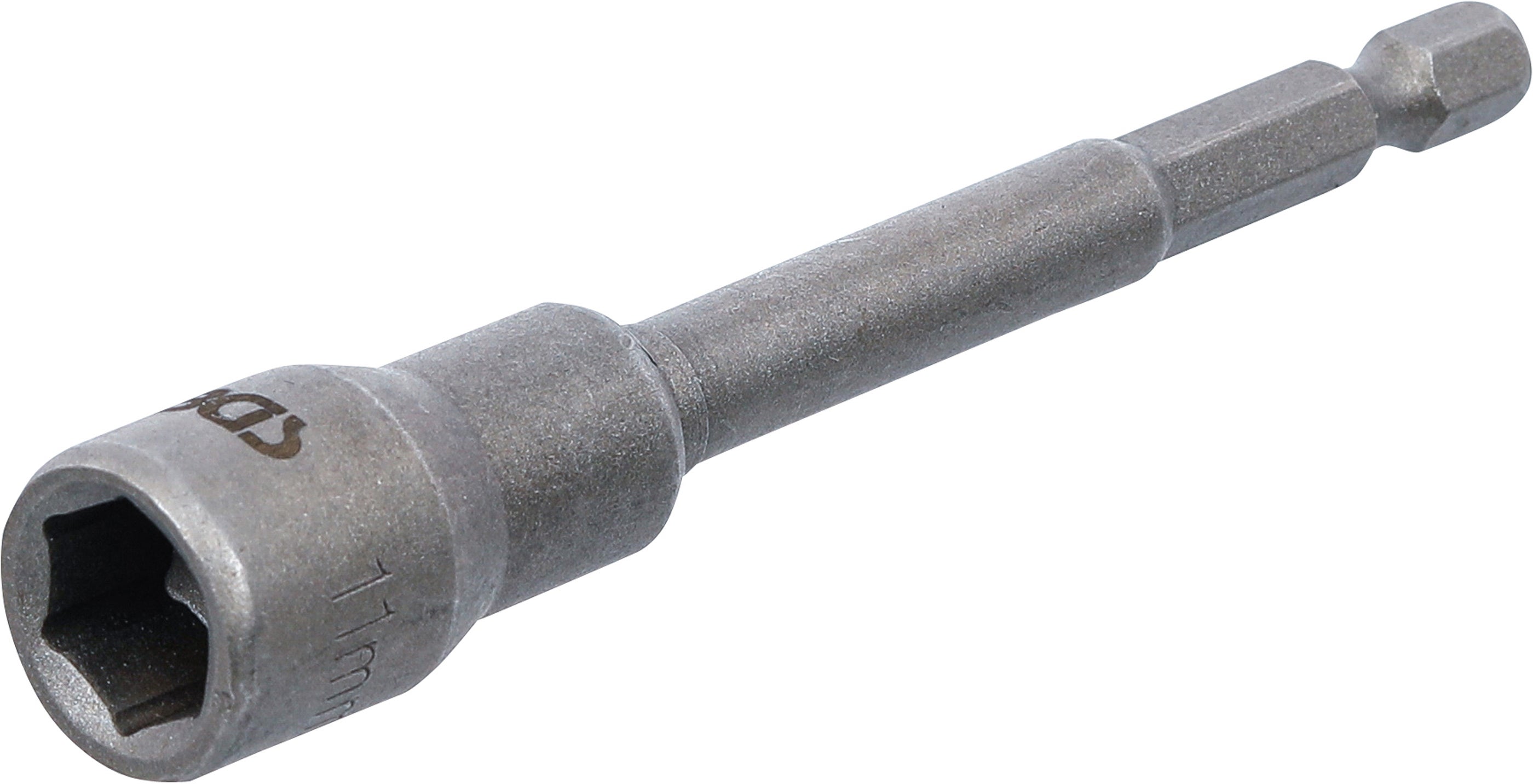 BGS Klucz nasadowy sześciokątny, bardzo długi do wiertarek, napęd sześciokątny zewnętrzny 6,3 mm (1/4") SW 11 mm - 2767