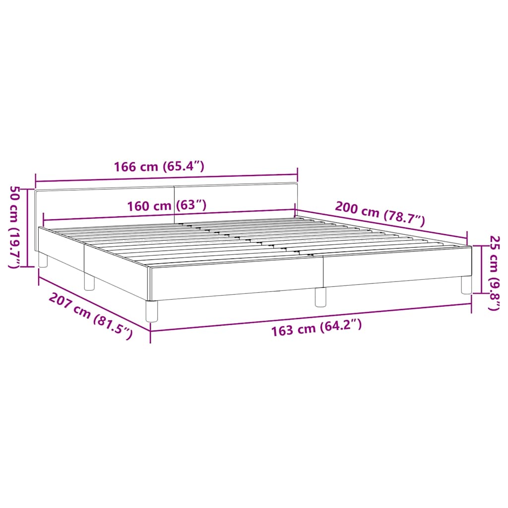 Cadre de lit sans matelas gris clair 160 x 200 cm en tissu - 9
