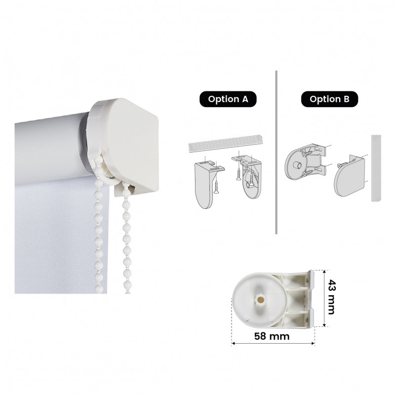 Tenda a rullo oscurante Moon Bianco 120x180 cm - 3